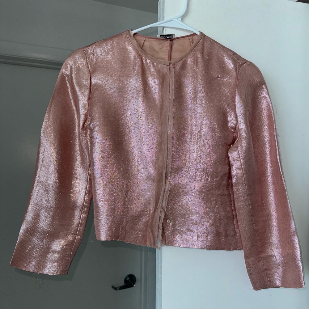 Miu Miu Pink Blazer with Shimmering Finish
